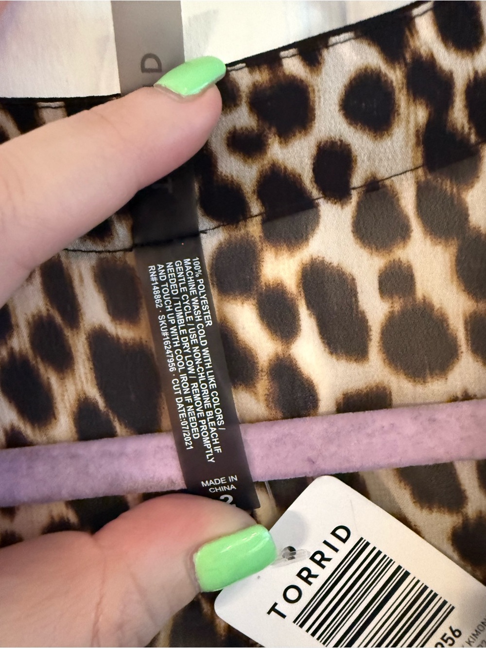 torrid Leopard Print Kimono with Black Trim - Picture 3 of 5